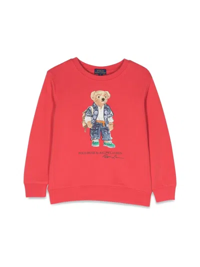 Polo Ralph Lauren Kids' Polo Bear Cotton-blend Sweatshirt In Red