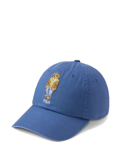 Polo Ralph Lauren Baseballkappe Mit Bärenstickerei In Blue