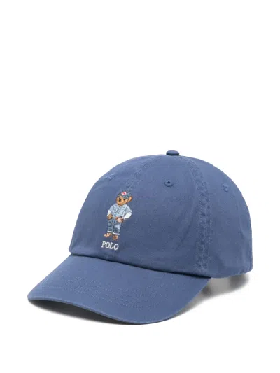 Polo Ralph Lauren Bear-embroidered Cap Hat In Blue