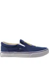 Polo Ralph Lauren Bear-embroidered Slip-on Trainers In Blue