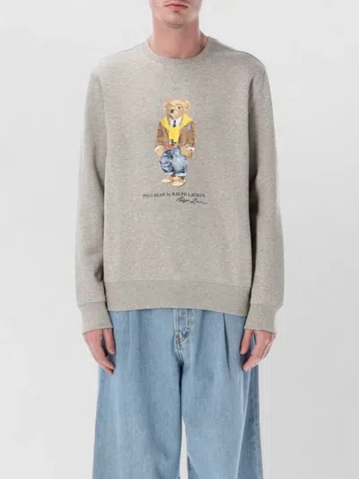 Polo Ralph Lauren Bear Fleece Crewneck Long Sleeve Sweatshirt In Multi