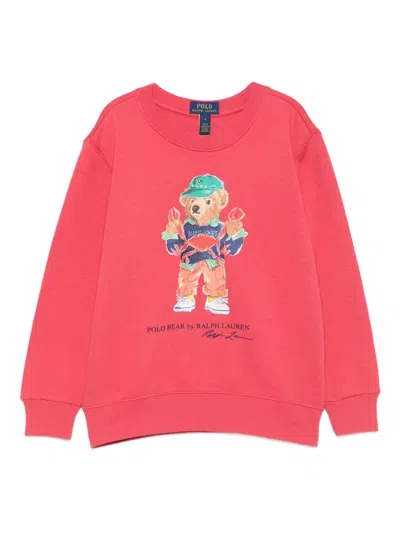 Polo Ralph Lauren Kids' Bear Fleece Sweatshirt In Red