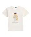 Polo Ralph Lauren Ivory Cotton Jersey T-shirt With Iconic Embroidered Polo Bear In White
