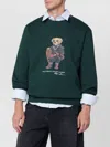 Polo Ralph Lauren Bear Graphic Crew Neck Sweatshirt In Green