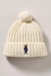 Polo Ralph Lauren Bear Icon Pom Pom Beanie In Neutral