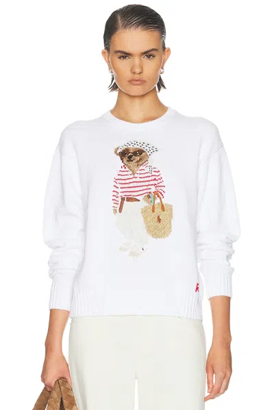 Polo Ralph Lauren Bear Long Sleeve Sweater In White