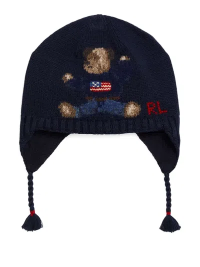 Polo Ralph Lauren Babies' Bear-motif Embroidered Hat In Black