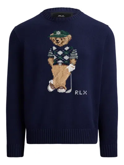 Polo Ralph Lauren Bear-motif Pullover In Blue