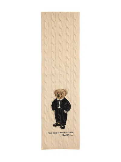 Polo Ralph Lauren Bear-motif Scarf In Neutral
