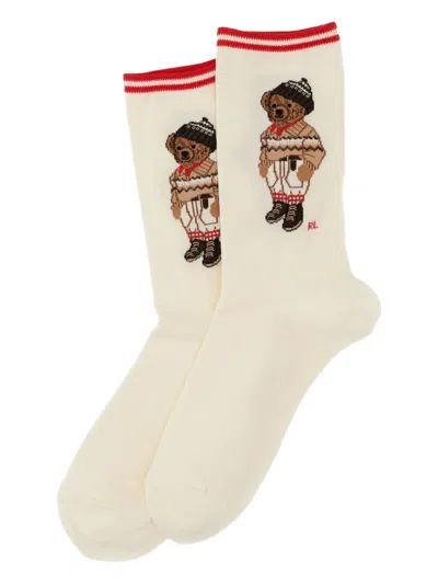 Polo Ralph Lauren Bear-motif Socks In White