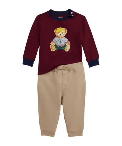 Polo Ralph Lauren Bear-motif Tracksuit In Brown