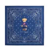 Polo Ralph Lauren Bear Print Cotton Scarf In Blue