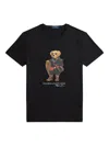 Polo Ralph Lauren Mens Fa25 Black Holiday Bear Bear-print Short-sleeve Cotton T-shirt In Black