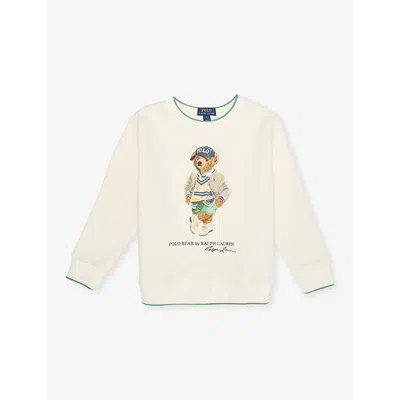 POLO RALPH LAUREN F25 NEVIS BEAR BEAR-PRINT CREWNECK COTTON-BLEND SWEATSHIRT 2-7
