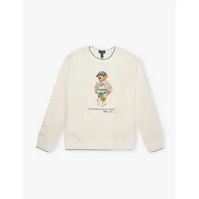 Polo Ralph Lauren Kids' F25 Nevis Bear Bear-print Crewneck Cotton-blend Sweatshirt 6-14 Years