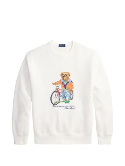 Polo Ralph Lauren Crew Neck Long Sleeve Sweatshirt With Logo In White