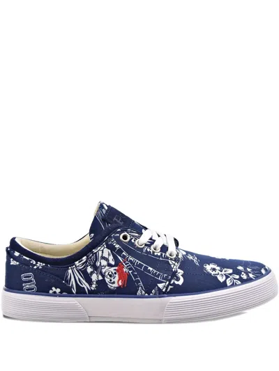 Polo Ralph Lauren Bear-print Low-top Sneakers In Black