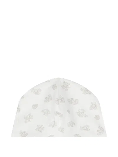 Polo Ralph Lauren Babies' Bear-print Reversible Beanie In White