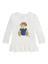Polo Ralph Lauren Bear-print Ruffled T-shirt In White