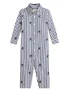 Polo Ralph Lauren Bear-print Striped Romper In White