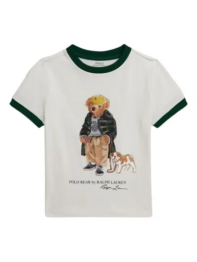 Polo Ralph Lauren Kids' Bear-print T-shirt In White