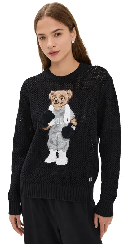 POLO RALPH LAUREN BEAR SWEATER POLO BLACK