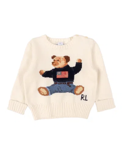 Polo Ralph Lauren Bear Sweater-tops-sweater In Neutral