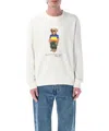 Polo Ralph Lauren White Cotton Blend Polo Bear Sweatshirt