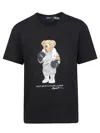 Polo Ralph Lauren Short Sleeve Cotton T-shirt With Iconic Polo Bear Design In Black