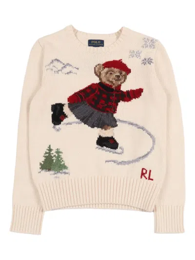 Polo Ralph Lauren Kids' Bear-graphic Pullover In Neutral