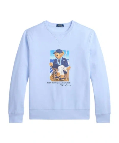 Polo Ralph Lauren Bear-print Sweatshirt In Blue