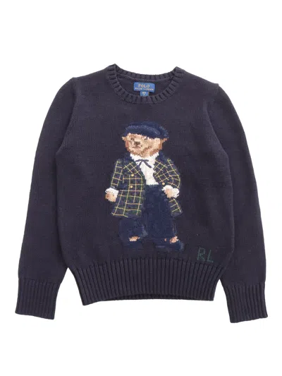 Polo Ralph Lauren Kids' Bearsweater-sweater-pullover In Blue