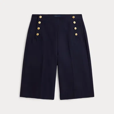Polo Ralph Lauren Beaton Cotton-wool Culotte Pant In Newport Navy In Blue