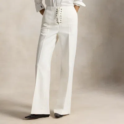 Polo Ralph Lauren Beaton Cotton-wool Lace-up Pant In Cream In White
