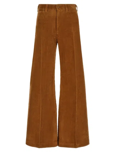 Polo Ralph Lauren Cotton Stretch Trousers With Contoured Fit In Brown
