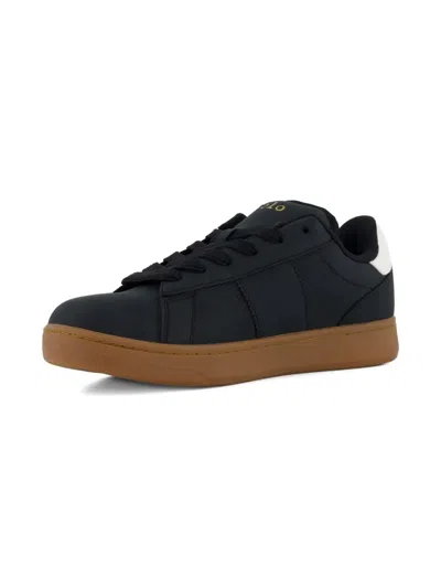 Polo Ralph Lauren Kids' Bedford Logo-embroidered Sneakers In Black