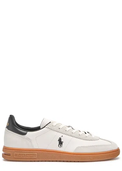 Polo Ralph Lauren Bedford Panelled Leather Sneakers In White