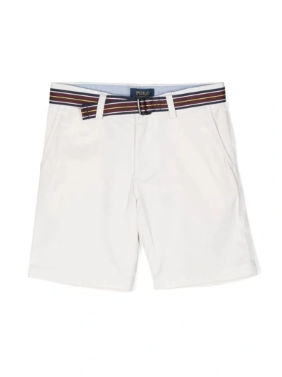 Polo Ralph Lauren Kids' Bedford Shrt Shorts Flat Front In Deckwash White