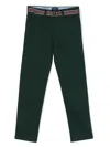 Polo Ralph Lauren Polo Pony Belted Chino Trousers In Green
