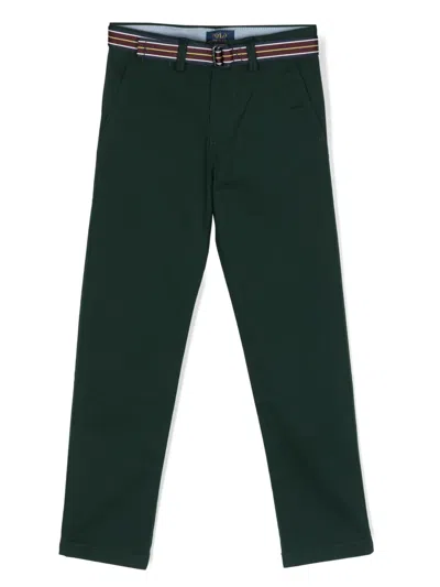 Polo Ralph Lauren Kids' Polo Pony Belted Chino Trousers In Green