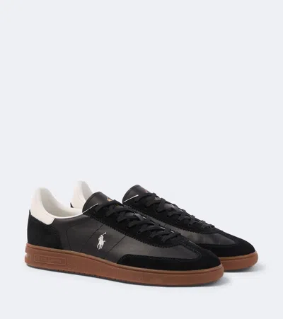 Polo Ralph Lauren Bedford Suede-trimmed Leather Sneakers In Red