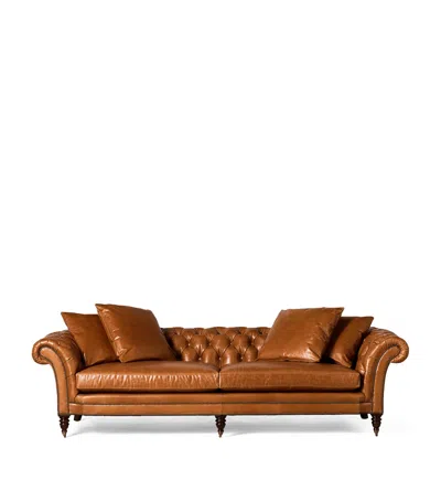 Polo Ralph Lauren Beech And Leather Brook Street Sofa In Brown