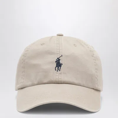 Polo Ralph Lauren Beige Baseball Cap With Logo In White