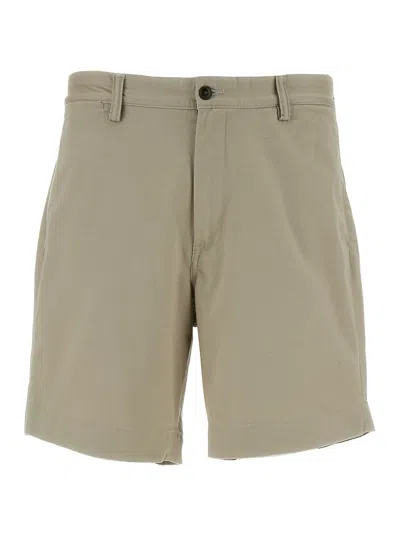 Polo Ralph Lauren Beige Bermuda Shorts With Welt Pockets In Stretch Cotton Man