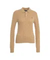 Polo Ralph Lauren Beige Cable Knit Sweater In Nude