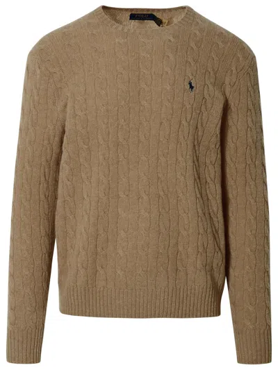 Polo Ralph Lauren Beige Cashmere Blend Sweater In Brown