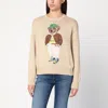 Polo Ralph Lauren Beige Cotton Polo Bear Jumper In Brown