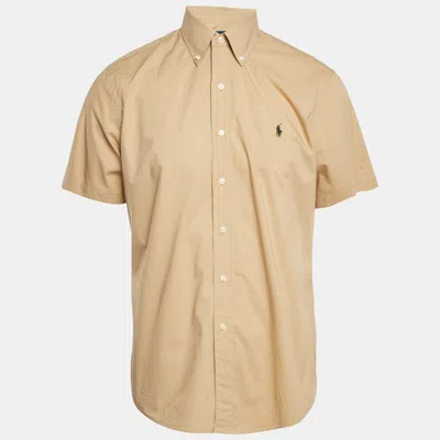 Pre-owned Polo Ralph Lauren Beige Cotton Short Sleeve Shirt L