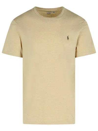 Polo Ralph Lauren Beige Cotton T-shirt In Neutral