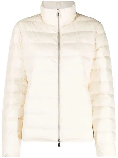Polo Ralph Lauren Beige Insulated Puffer Coat With High Collar In Neutral